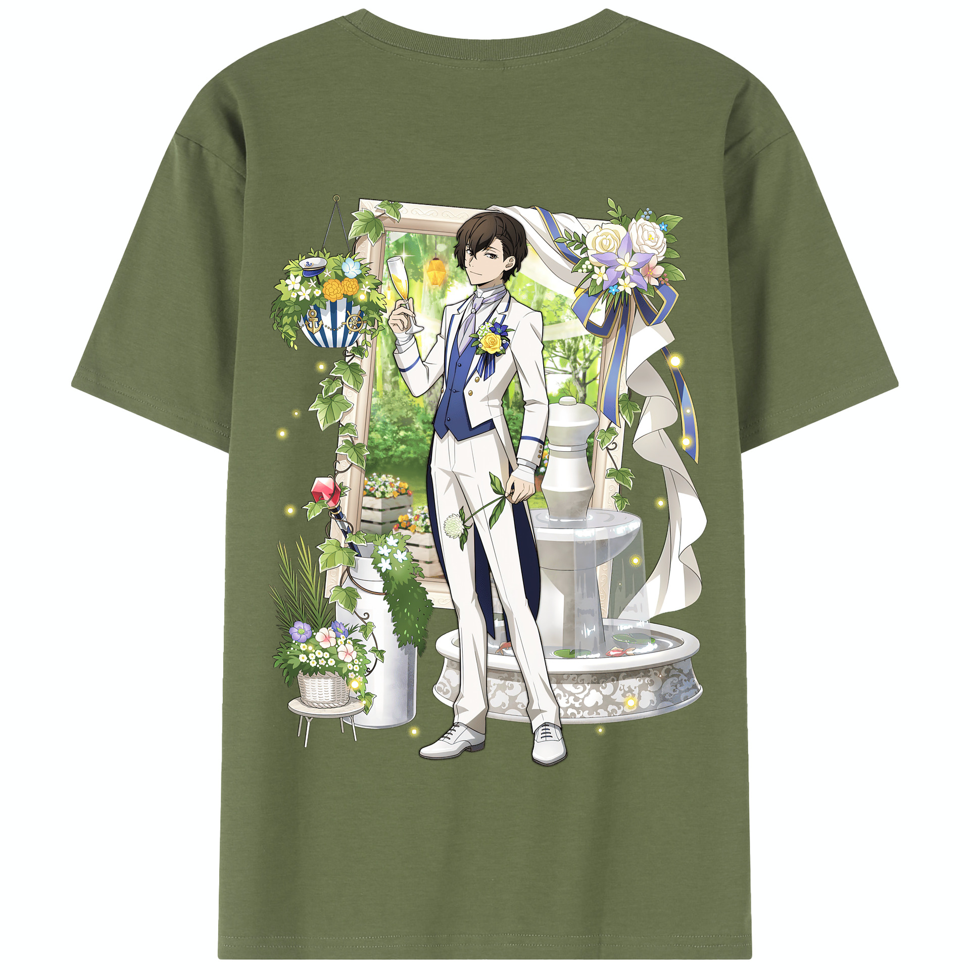 （画像用） 文豪ストレイドッグス Bungo Stray Dogs 綿100％半袖Tシャツ（背面プリント）
